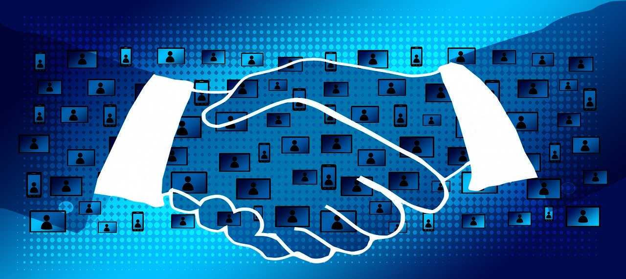 block chain, handshake, shaking hands